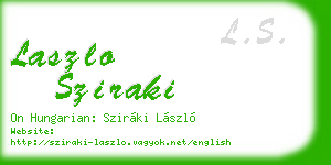laszlo sziraki business card